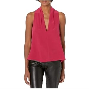 JOIE OCANA sleeveless V-neck blouse in deep Fucia Size Medium